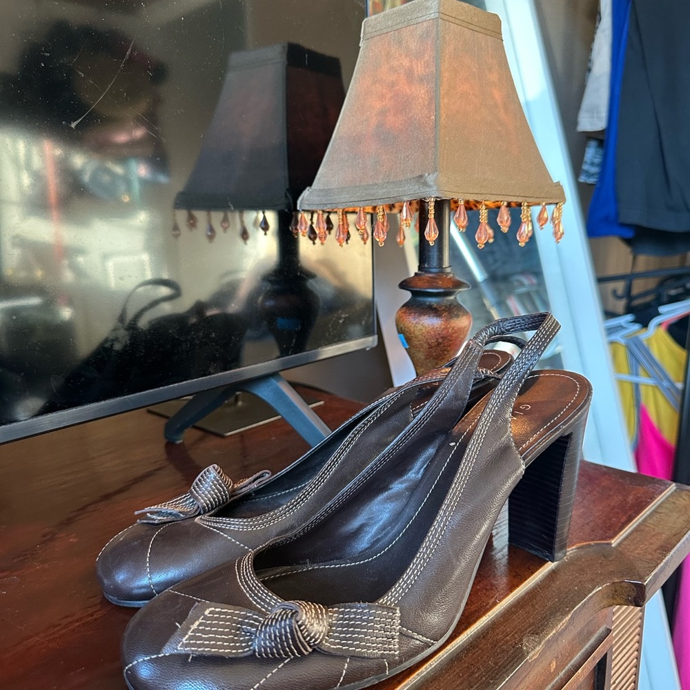 Gianni Bini Dark Brown Slingback Heels